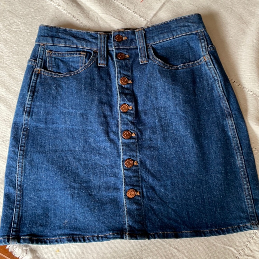 Denim button down skirt